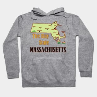 Massachusetts Map Hoodie